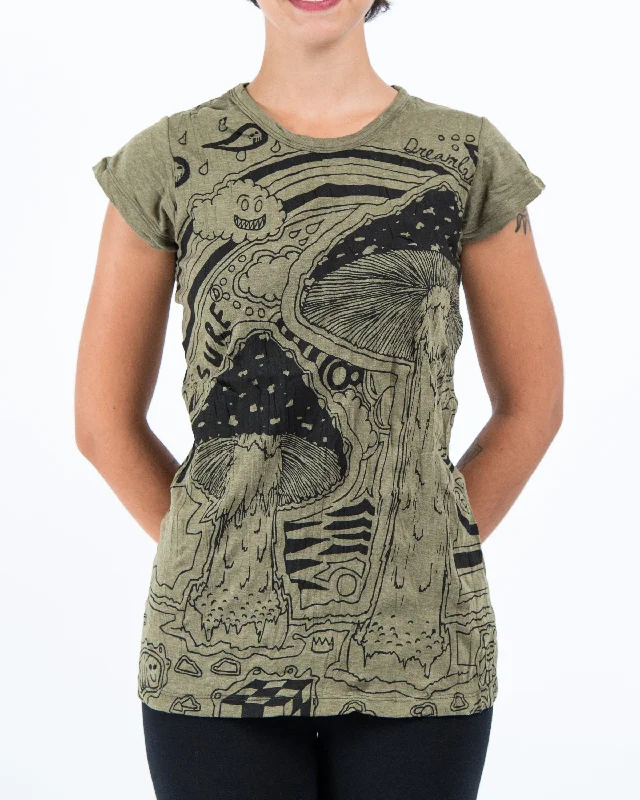 Advanced Customization Womens Magic Mushroom T-Shirt in Green