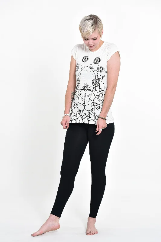 Design sense Womens Octopus Chakras T-Shirt in White