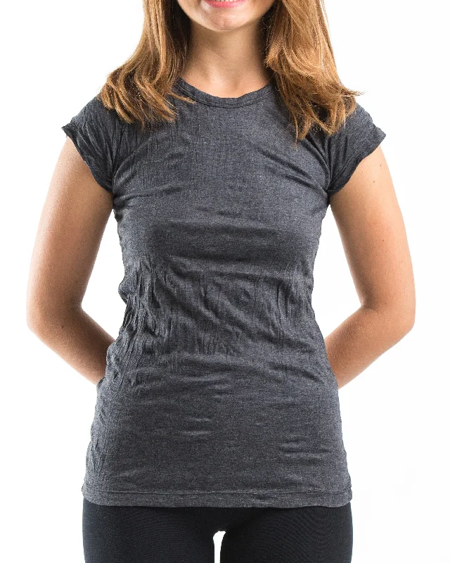 Personalized Clothing Womens Solid Color T-Shirt in Black