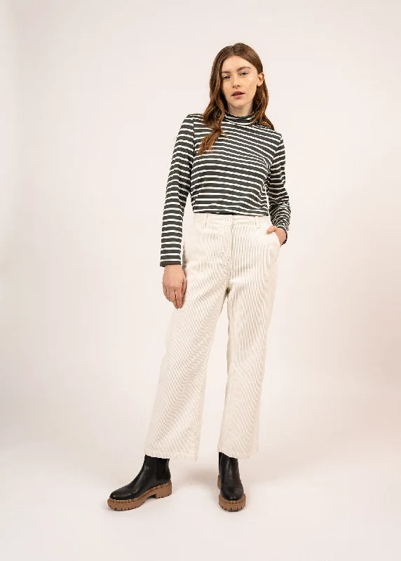 Double-sided Wear Tess Velvet Trousers - straight cut (BLANC D'HIVER)