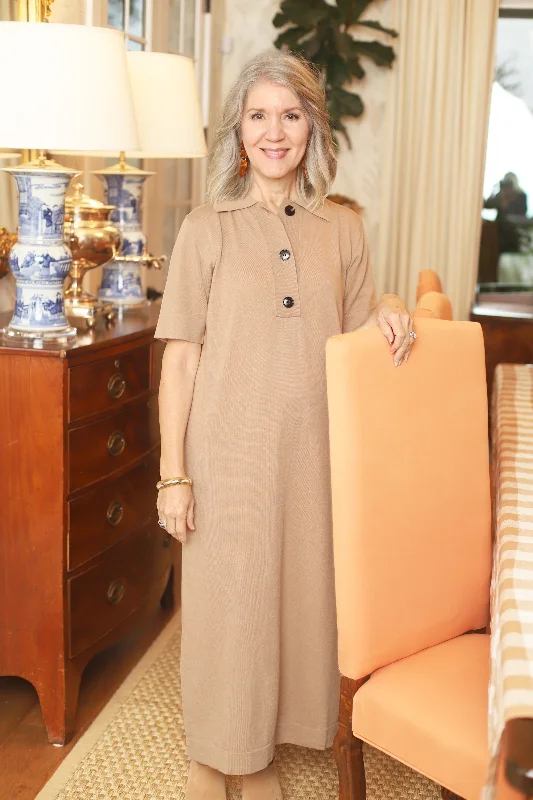 Fashionable In The Times The Jorja Dress - Tan