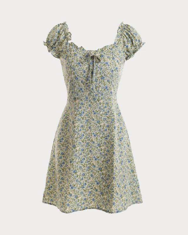 Energetic The Ruffle Edge Floral Mini Dress
