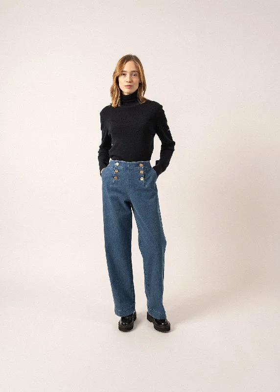 Eye-catching Personality Torie Ponte Trousers - in denim (COOPER JEAN)