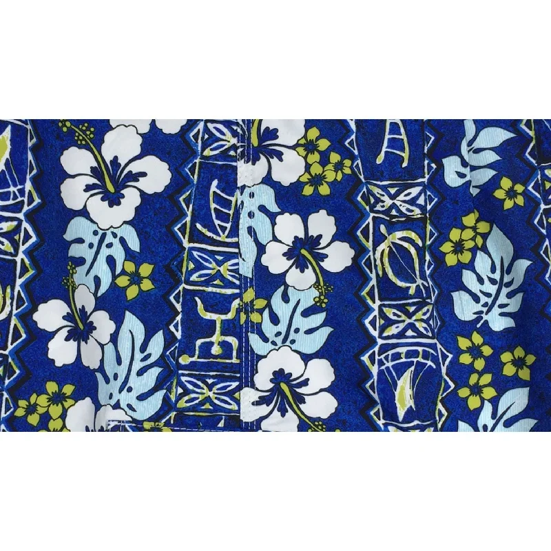 Lazy Home "Tortugas" (Blue) 100% COTTON Men's Elastic Waist Swim Trunks w/ on-seam Pockets (Select Custom Outseam 18" - 28") Lazy Home "Tortugas" (Blue) 100% COTTON Men's Elastic Waist Swim Trunks w/ on-seam Pockets (Select Custom Outseam 18" - 28")