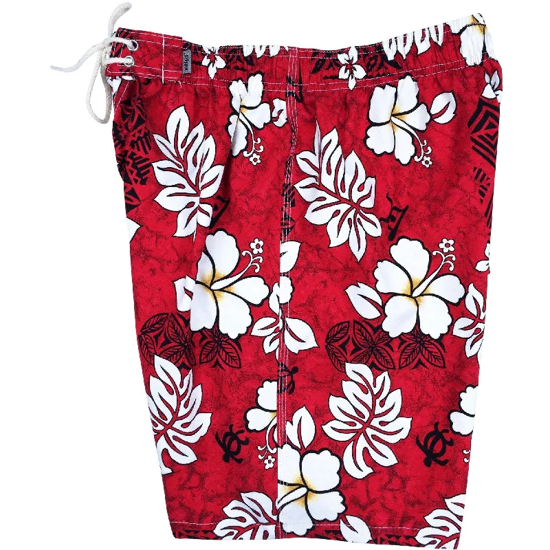 Trendy Traveler "Tribal Council" Mens Elastic Waist Board Shorts - 19.5" Outseam / 7" Inseam (Red) Trendy Traveler "Tribal Council" Mens Elastic Waist Board Shorts - 19.5" Outseam / 7" Inseam (Red)