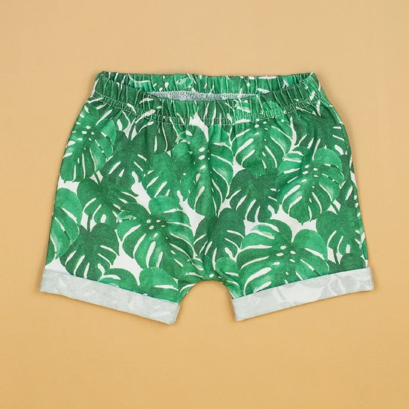 Exquisite Embroidery Tropical Rolled Hem Shorts