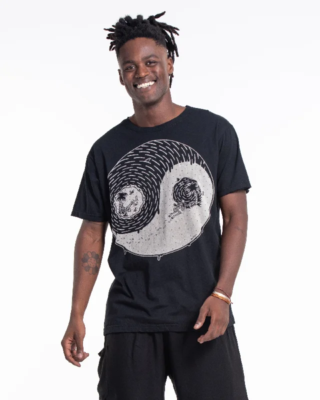 Affordable selection Unisex Yin Yang Cotton T-Shirt in Black