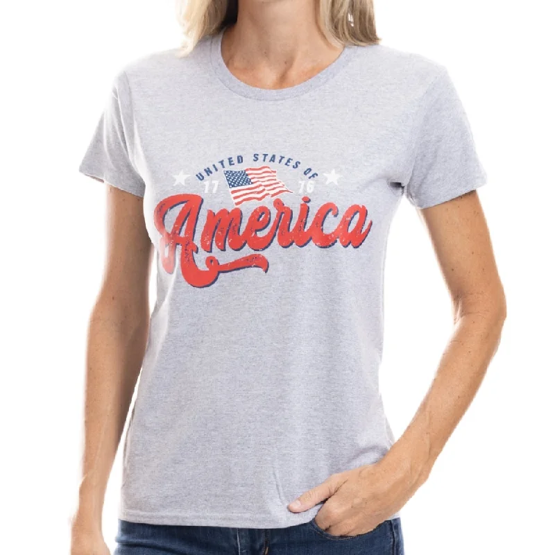 Spiritual Vitality Women's America Flag 1776 Freedom T-Shirt