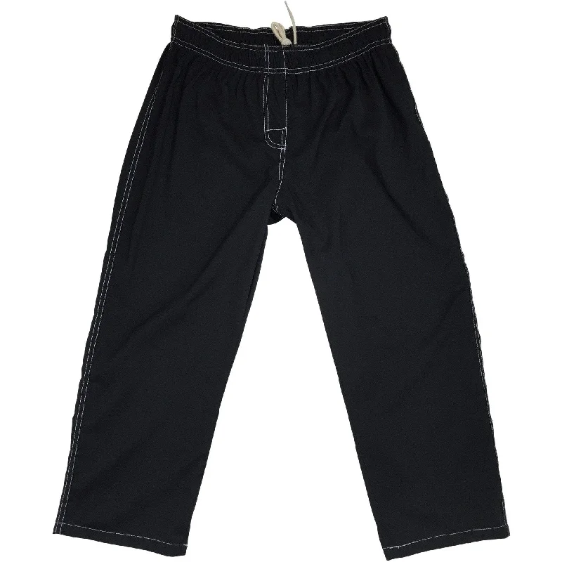 End Of The Year "A Solid Color" Womens Board (Swim) Capris - ELASTIC Waist + Regular Rise + 23" Inseam (Black+White Stitching) End Of The Year "A Solid Color" Womens Board (Swim) Capris - ELASTIC Waist + Regular Rise + 23" Inseam (Black+White Stitching)